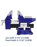 WORKPRO Bench Vise, 4-1/2" Vice for Workbench, Utility Combination Pipe Home Vise, Swivel Base Bench for Woodworking