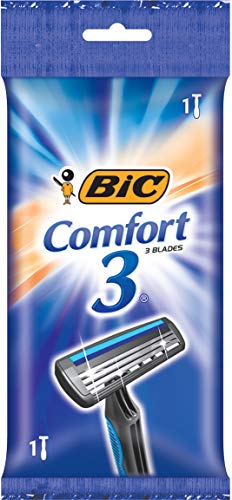 BIC Comfort 3 Men's 3-Blade Disposable Shaving Razor, Individually Wrapped Men's Razors, 36 Count(pack of 1)