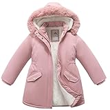 CICVSOC Girl's Long Coat Waterproof Winter Kids Outerwear Warm Parka Puffer Jacket with Hood