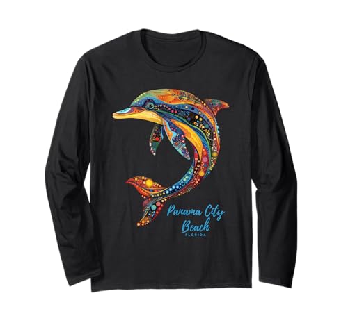 Panama City Beach Florida FL Scuba Diving Tribal Dolphin Long Sleeve T-Shirt