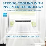 Midea 12,000 BTU U Shaped Smart Inverter Window Air Conditioner, Cools up to 550 Sq. Ft.,Ultra Quiet with Open Window Flexibility, Works with Alexa/Google Assistant, 35% Energy Savings, Remote Control