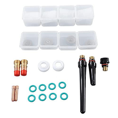 Kit de accesorios deorcha de soldadura Tig Copa de vidrio Colleta Gas Lens Oset WP17 para varias posiciones