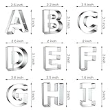 Alphabet Letter Cookie Cutters Shapes Large 3 Inch - 26 Pcs Stainless Steel Cookie Cutter Set Fondant Biscuit Fruit Dough Mold Tools for Birthday, Christmas, New Year and Holiday Party Decorations