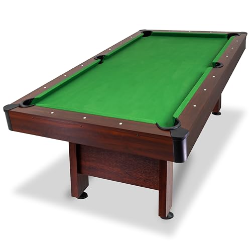 GoSports 7 ft Pool Table with Wood Finish - Billiards Game Room Table for Adults & Family - Accessories Not Included