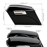 XMT-MOTO Hard Saddlebags Saddle bags W/Lid Latch Key for Harley Davidson 1994-2013 Touring, road king, ultra, street glide, electra glide and 1984-2017 Softail,Gloss Black