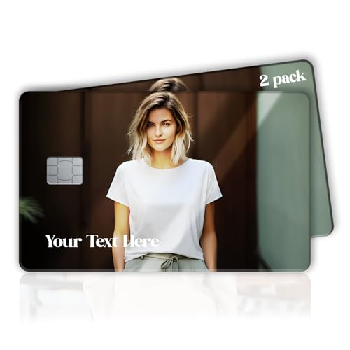 LAELIA LANE - Custom Credit Card Skin Personalized Debit Card Sticker Cover Debit Card Skin - 2 (Two) Stickers per Pack - Large Chip, Small Chip, No Chip with 1 (One) Free RFID Sleeve