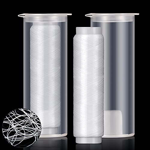 Skylety Fishing Thread Nylon Elastic Invisible Magic Fishing Line Bait Thread 0.2 mm Length 656 Feet Per Spool Stretchy Bait String Line Clear Storage Case(2 Pieces)