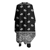 VERTEX&KAIBIN Barber Cape for men Hair Cutting,Black Paisley Cool cape designer,professional barber supply capes