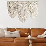 large macrame wall hanging - Boho Tapestry Macrame Wall Decor Art- Chic Bohemian Handmade Woven Tapestry Home Decoration for Bedroom Living Room Apartment Wedding Party - 43"x32" (Double-layer)