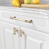 Asidrama 10 Pack 5 Inch(128mm) Brushed Brass Kitchen Cabinet Handles, Gold Cabinet Pulls Kitchen Cabinet Hardware for Cupboard Drawer Pulls