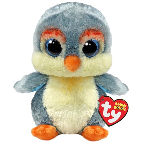 Ty Beanie Boos T37322 Fisher The Bird with Glittery Blue Eyes, The Plush with Big Sparkly Eyes - 15 cm