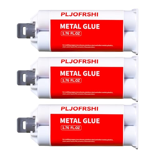 PLJOFRSHI Metal Glue 1.76oz Metal Filler All Purpose Repair epoxy Glue，High Temperature Resistant Heavy Duty Ab Glue，High Strength Bonding for Metal Plastic Steel Ceramics Fiberglass Car（3）