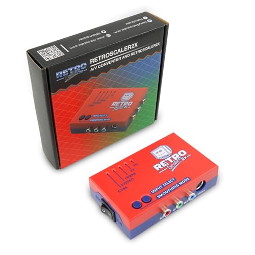 RetroScaler2x AV/SV/YPBPR to HDMI Converter - Supports Line Doubler, Filter and Pass-Through Modes, Video Game Adapter with No Lag, for PS2/N64/Dreamcast/Saturn/MD/NGC/SFC and More