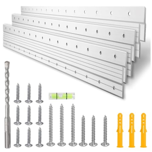 French Cleat Hanger Heavy Duty 41" (3 Pairs) , French Cleats Hanging Kit with Hardware - Bear 600lbs, Metal Z Bar Clips Brackets for Wall Mounting Picture Frame Mirror Headboard Cabinet Whiteboards