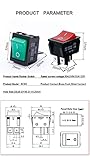 Yoiilnz 30A 250VAC/35A 125VAC KCD2 KCD4 Rocker Switch DPST 4 Pin Red Lighted 120V Rocker Toggle Switch ON Off Heavy Duty 4Pack