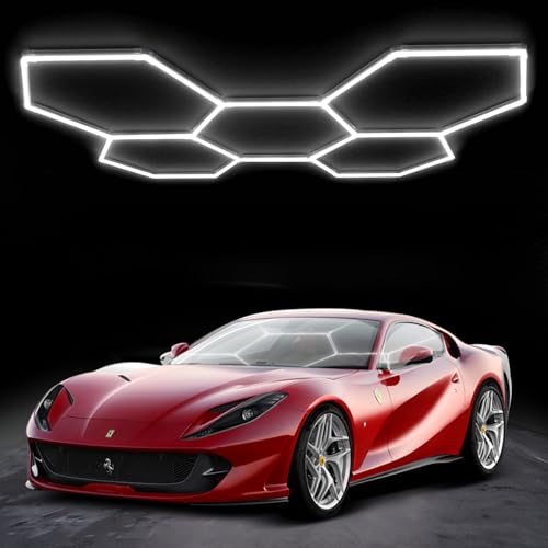 MODERN Hexagon Garage Lights，25 Pack 216W 25920LM High Brightness Hexagon Garage LED Lights for Garage, Shopping Mall, Workshop and Car Detailing Shop etc. … … …