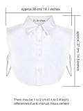 Tatuo 2 Pieces Fake Collar Detachable Collar for Women Shirts Dickey Half False Blouse Dickey(Large,Black, White)