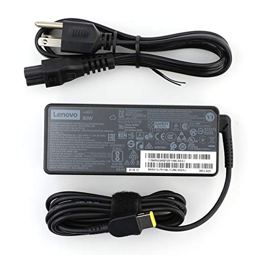 New Laptop Charger 90W watt Slim Square tip AC Power Adapter(Power Supply) with Power Cord Compatible/Replacement for Lenovo ThinkPad Yoga