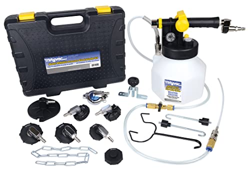 Mityvac MV7840 Hydraulic Brake and Clutch Pressure Brake Bleeding Kit, Air-Operated, 2.5 Quart Reservoir, MVA575 Flex Hose with Control Valve/Wand, Isolated Flow Control, Master Cylinder Adapter Kit