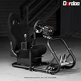 Dardoo Racing Simulator Cockpit Frame with Black Seat Fits for Logitech/Thrustmaster/Fanatec G27 G29 G920 G923, Adjustable Racing Wheel Stand, Not Included Wheel, Pedal and Handbrake