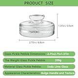 Artcome 5-Pack Glass Fermentation Weights with Easy Grip Handle and Unique Texture Design for Large Wide Mouth Mason Jars - Pickle Pebbles with Glass Weights Organizer - Space Saving Compact Design