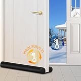 MAXTID Large Door Draft Stopper for Bottom of Doors 36” Under Door Draft Noise Blocker Black Gap Stoppers Door Draft Guard for Bottom of Doors Adjustable Door Sweep Draft Seal Home Essentials Gadgets