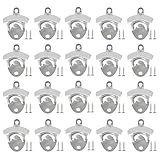 ANSLYQA 20 Pack Bottle Opener Wall Mounted, Vintage Beer Bottle Opener with Screws for Bars KTV Hotels Homes, (Silver)