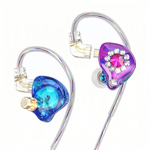 HJX QKZ AK6 Spark Wired HiFi Headphone with Microphone,Gaming Earbuds,IEM Earphones, in Ears for Singers Musicians,11mm PET Composite Diaphragm Dynamic (Colorful)