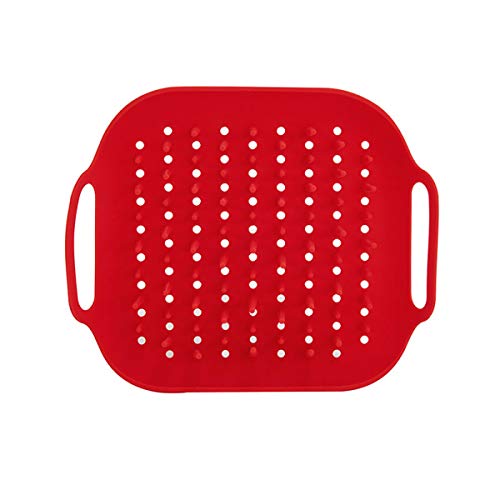 Instant Pot Accessory Official Air Fryer Silicone Tray, One Size, Red - Reusable, Non-Stick, Heat Resistant, Food-Grade Silicone, Dishwasher Safe, Ideal for Crispy Chips, Fries, Wings, Toast, and More