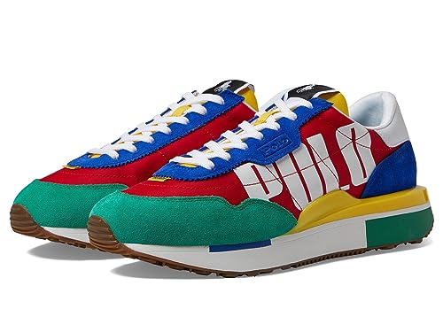 Polo Ralph Lauren Men's Train 89 Polo Beach Sneaker, Royal/Green/Yellow/Multi, 11