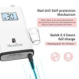 MelodySusie Professional Rechargeable 30000 rpm Nail Drill,SC320H Portable Electric E File Scamander, Acrylic Gel Grinder Tools with 6 Bits and Sanding Bands for Manicure Pedicure Carve Polish (White)