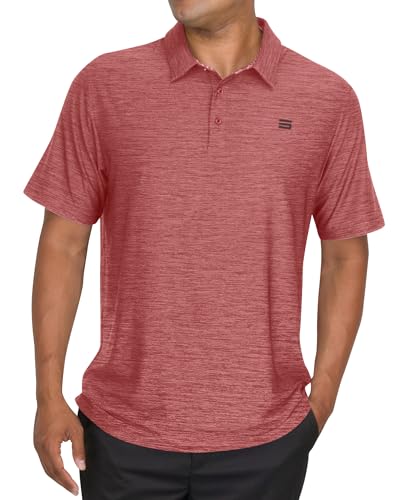 Three Sixty Six Golf Shirts for Men - Dry Fit Short-Sleeve Polo, Athletic Casual Collared T-Shirt