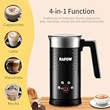 4 in 1 Electric Milk Frother: 10oz/350 mL Large Capacity Electric Milk Steamer for Hot and Cold Milk Froth - Automatic Milk Frother & Warmer for Latte, Cappuccinos, Macchiato, Hot Chocolate