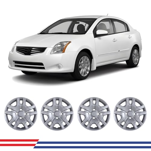 AUTOFREE 16” Silver Hubcaps Fit for 2007-2012 Nissan SENTRA, Bolt-On Installation Wheel Rim Covers, Set of 4 PP Material Hub Caps - 16 Inch Silver Lacquer 4-Pack