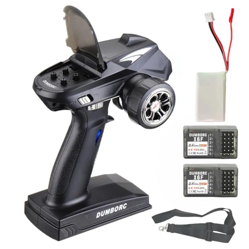 DUMBORC X4 RC Radio Transmitter and 2 Receiver with Battery 4 Channel Rc Receiver and Transmitter with Sling Rc Controller and Receiver Kit for RC RC Cars Boats Tanks Crawler Truck