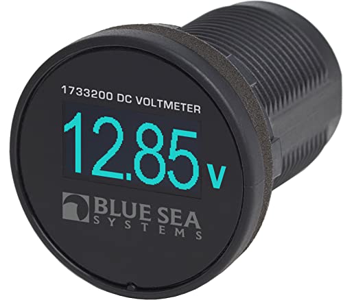 Blue Sea Systems 1733200 Mini OLED DC Voltmeter, Blue