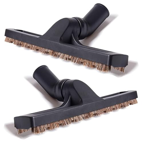 2Pcs Upgraded Vacuum Floor Brush Universal Vacuum Hardwood Brush 1 1/4 inches Durable Vacuums Hard Floor Brushes Multi Vacuum Accessories with Horse Hair Soft Bristles Attachment for Shop Vac