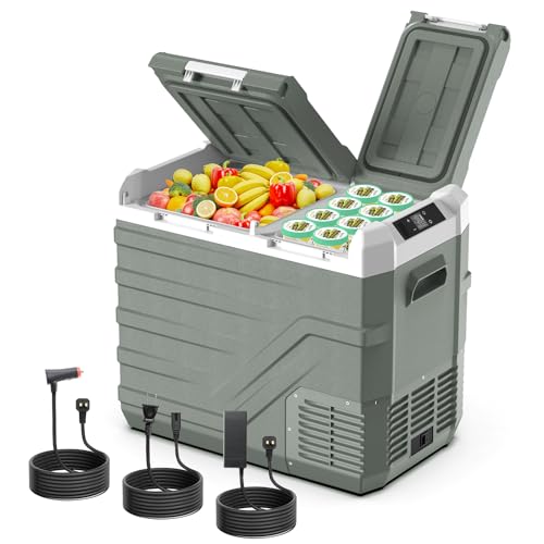 Alpicool 12 Volt Car Refrigerator Portable Refrigerator for Car 12V Refrigerator Dual Zone 41 Quarts Portable Fridge for Car (-4℉~68℉) 12V/24V Electric Car Cooler for Vehicle Camping RV Refrigerator