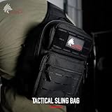 WOLF TACTICAL EDC Sling Bag - Concealed Carry Shoulder Bag for Range, Travel, Hiking, Outdoor Sports (Black)