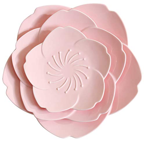 Jusalpha Pink Cherry Blossom 3-Piece Dinnerware Plate set (Cherry blossom plate set (3)