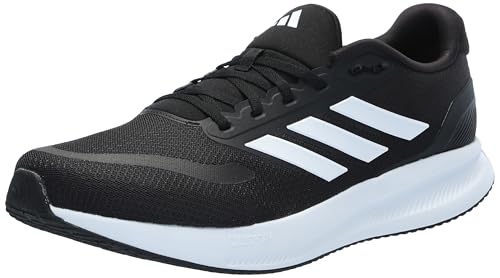 adidas Men's Run Falcon 5 Sneaker, Black/White/Black, 14 Wide