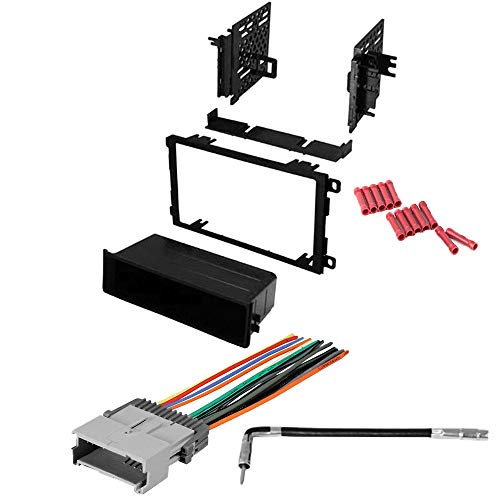 CACHÉ KIT914 Bundle with Car Stereo Installation Kit for Chevrolet Trailblazer 2002 – 2009 in Dash Mounting Kit, Harness, Antenna for Single or Double Din Radio Receivers (4 Item)