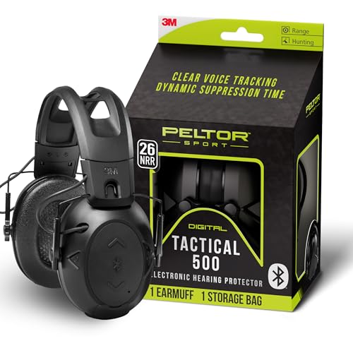Peltor Sport Tactical 500 Bluetooth Hearing Protection Ear Muffs, One-Size, 1 Pair of Ear Muffs