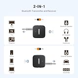 UGREEN Bluetooth 5.2 Transmitter For TV, Dual Pair Wireless Bluetooth Transmitter Receiver compatible with Airpods Earbuds Speaker, Bluetooth Headphone Adapter For Airplane, TV Audio, PC, MP3, and Gym