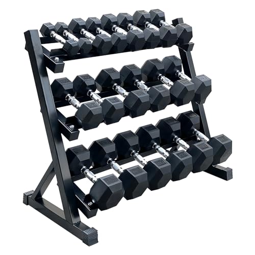 350/450/550 lbs Hex Weight Dumbbells Sets with Rack 5-45lbs / 5-50 lbs Rubber Encased Dumbbell Free Weights Set for Home Gym Exercises Weight Rack with Dumbbells Set