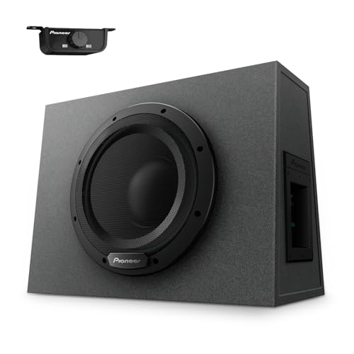 PIONEER TS-WX1010A 10” Sealed Active Subwoofer with Built in Amplifier, 1100 Watts Max Power Sub, Variable Bass Boost, Flexible Installation