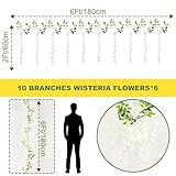 10x10 Branches Wisteria Hanging Flowers, Hanging Flowers, Wisteria,Wisteria Garland,White Hanging Flowers,Hanging Flowers for Decoration, Wedding, Garden, Wall Decoration.