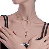 MASW original design exquisite cross gold plated collarbone chain Awn Star necklace for women necklace gift M3404001