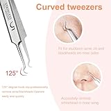 WSYUB Professional Blackhead Tweezers,High Hard Stainless Steel Blackhead Remover Tweezers, Precision Pimple Popper Tool Kit, Blackhead Extractor