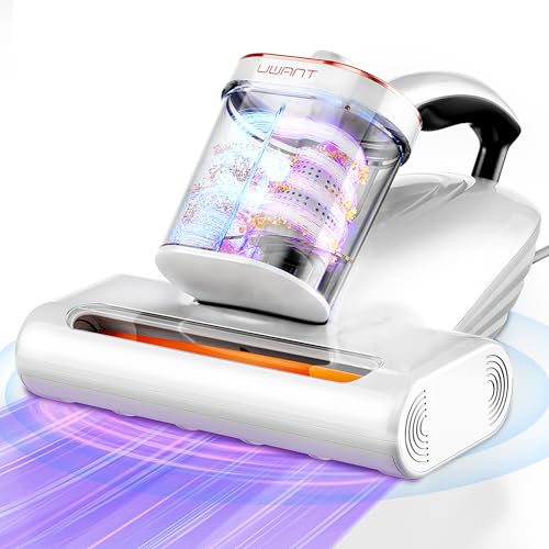 uwant Bed Cleaner with 16Kpa Suction Metal Roller 253.7nm UV-c Light Mattress Vacuum Cleaner 36000RPM/Min 149℉ Heating HEPA Filter&Ultrasonic Mattress Vacuum for Sofa, Pillow, Bed Throws